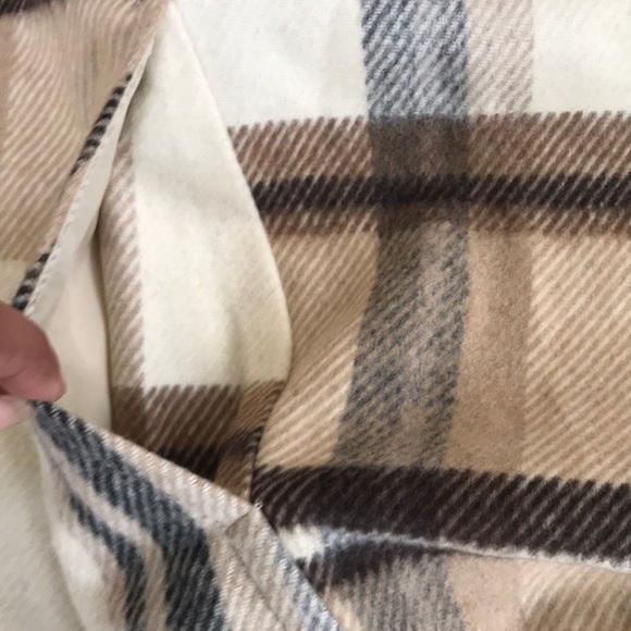 NWT! H&M Brown Combo plaid Size 6 poncho sweater - Picture 7 of 8